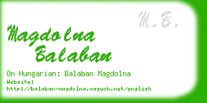 magdolna balaban business card